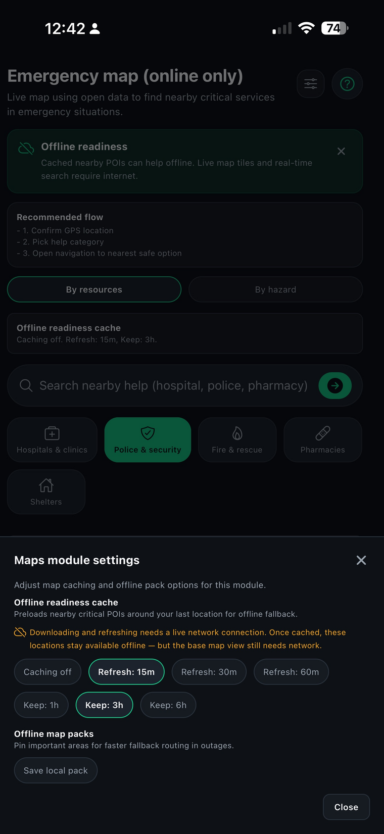 Offline maps