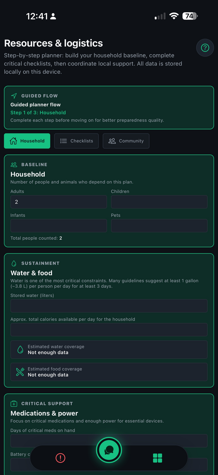 Guided setup